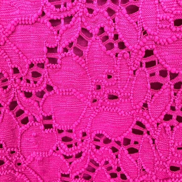 Chico's Womens Lace Top Blouse Size XXL Floral Long Sleeve Magneta Pink - Picture 5 of 7